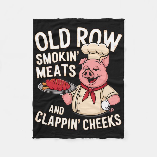 Bbq Old Row Smoking Meats And Clappin Cheeks 1  Fleece Blanket (Front)