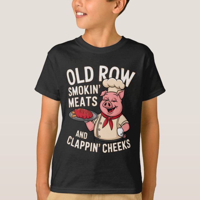 Bbq Old Row Smoking Meats And Clappin Cheeks 1  T-Shirt (Front)