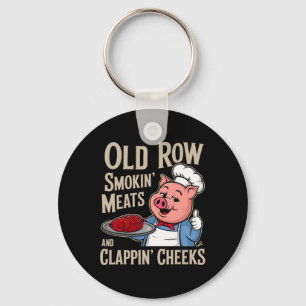 Bbq Old Row Smoking Meats And Clappin Cheeks  Keychain