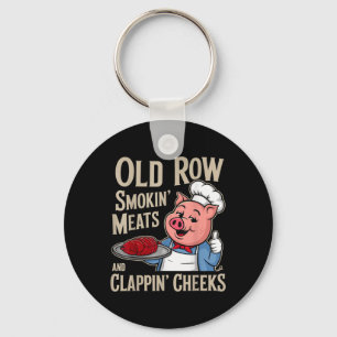 Bbq Old Row Smoking Meats And Clappin Cheeks  Keychain