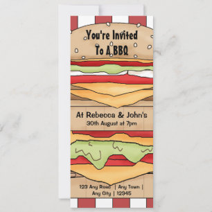 BBQ Party Big Burger Invitation