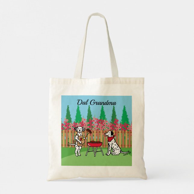 BBQ Party Dalmatians Dal Grandma  Tote Bag (Back)