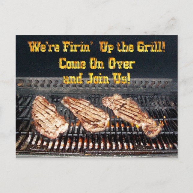 BBQ Party Invitation Postcard (Front)