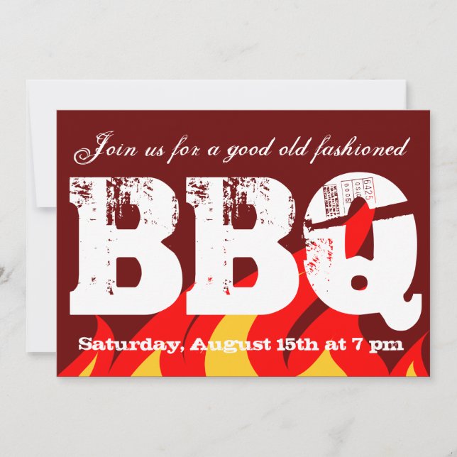 BBQ party invitations | Custom invite template (Front)