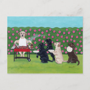 BBQ Party Labs in the Azalea Garden Postcard
