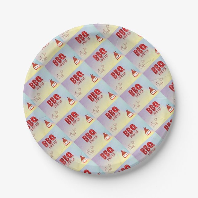 BBQ Party Paper Plate (Front)