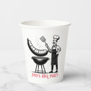 BBQ Party  Personalized Chef  Paper Cups