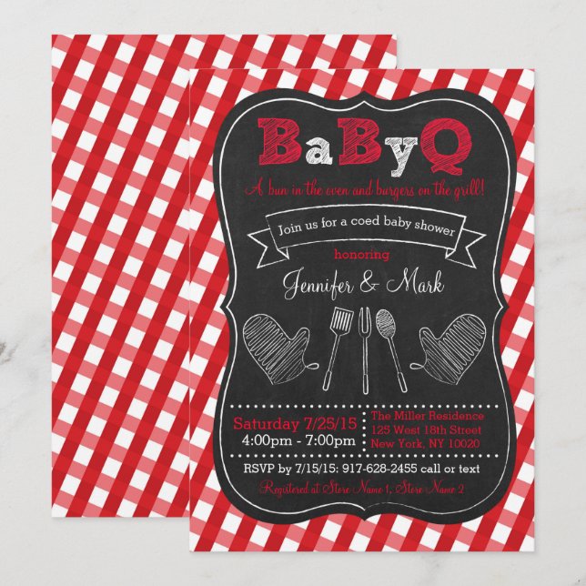 BBQ Picnic Baby Shower Invitation (Front/Back)