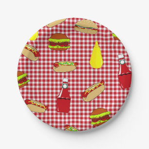 BBQ Picnic Happy Birthday Paper Plates