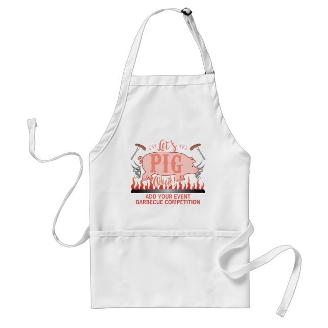 BBQ Pig Funny Barbecue Grill Competition Custom Standard Apron (Front)