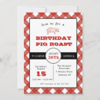 BBQ Pig Roast birthday party Invitation
