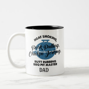 BBQ Pit Master Dad Fathers Day Personalized Two-Tone Coffee Mug