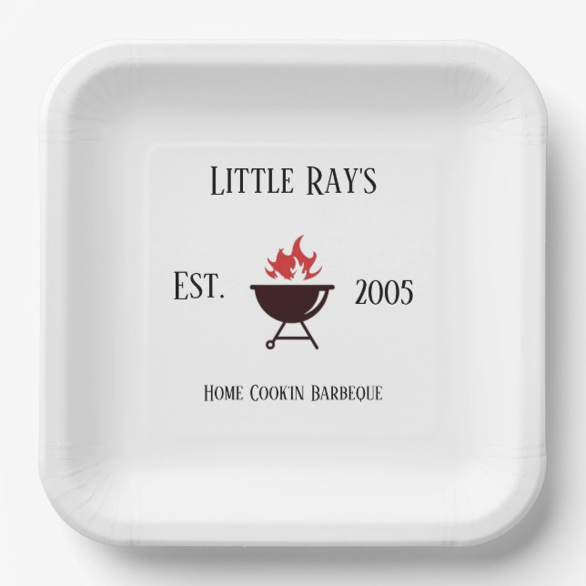 Bbq Pit Paper Plate (Front)
