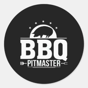 Bbq Pitmaster Grill Master Tee For Byrbecue Lovers Classic Round Sticker