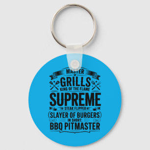 Bbq Pitmaster Griller Smoker Barbecue Master Keychain