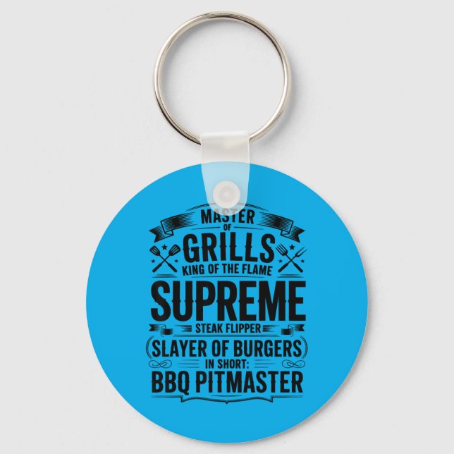 Bbq Pitmaster Griller Smoker Barbecue Master Keychain (Front)