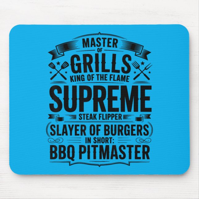 Bbq Pitmaster Griller Smoker Barbecue Master Mouse Pad (Front)