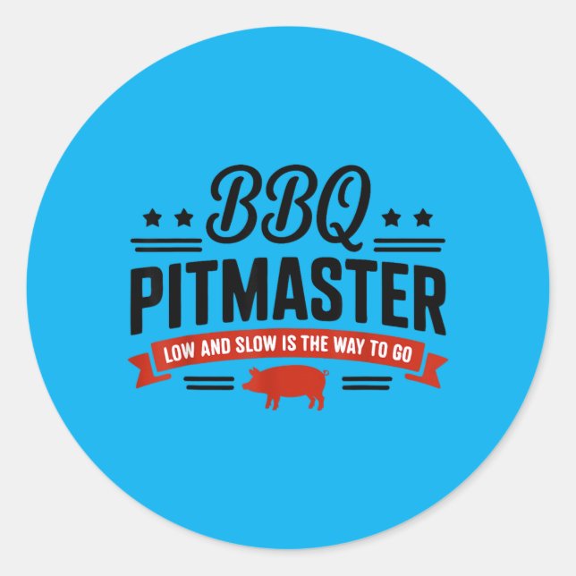 Bbq Pitmaster Low Slow Smoker Grill Classic Round Sticker (Front)