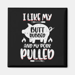 Bbq Pork Rubbed Pulled Funny Byrbecue Pig Grill Me Magnet