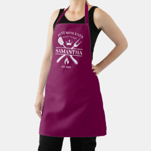 BBQ Queen Barbecue Personalized   Best Mom Ever Apron