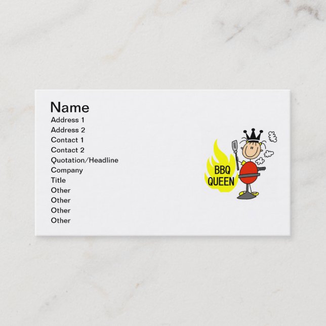 BBQ Queen Business Card (Front)