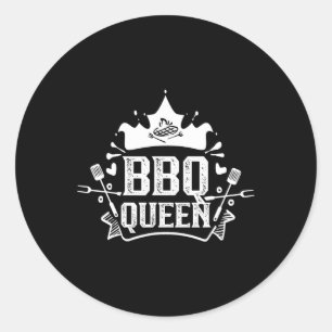 Bbq Queen Grill Meat Byrbecue Grilling Bbq  Classic Round Sticker
