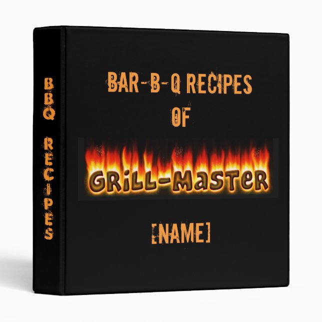 BBQ Recipes with Grillmaster's Name Binder (Front/Spine)