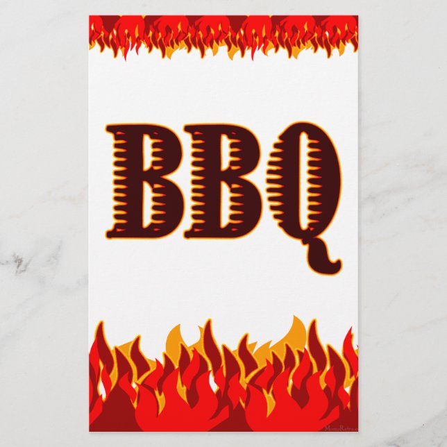 BBQ Red Flames Custom Party Flyer Modèle (Devant)