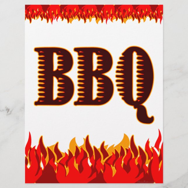 BBQ Red Flames Modèle Flyer personnalisé (Devant)