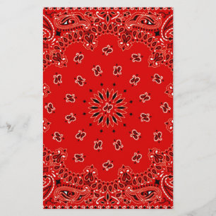 BBQ Red Paisley Western Bandana Scarf Print