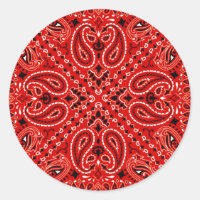 BBQ Red Paisley Western Bandana Scarf Print