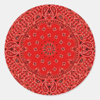 BBQ Red Paisley Western Bandana Scarf Print