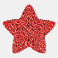 BBQ Red Paisley Western Bandana Scarf Print