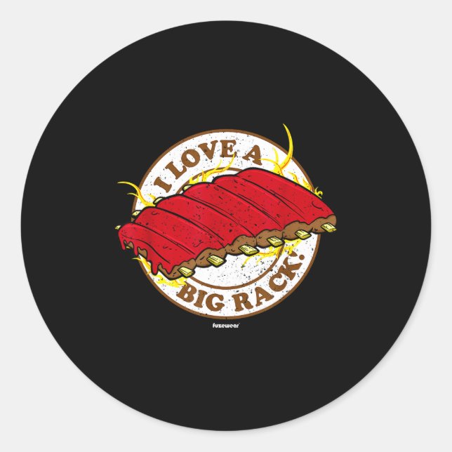 Bbq ribs  classic round sticker (Front)
