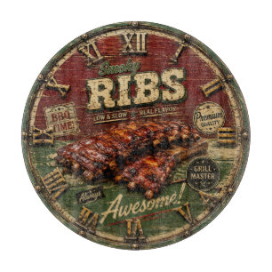BBQ Ribs Smokehouse Barbecue  Grill Master Gift Cutting Board