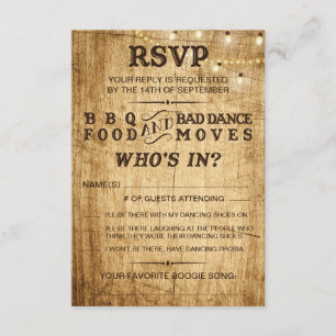 BBQ RSVP for rustic wedding