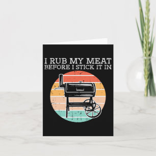 Bbq Rub My Meat Before Stick Retro Funny Byrbecue  Card
