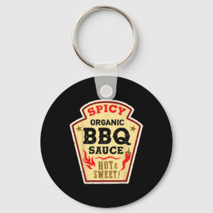 Bbq Sauce Hot Spicy Grill Ketchup Byrbeque Hallowe Keychain