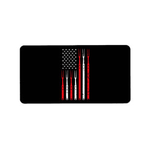 BBQ Shirt For Men Dad Gift Patriotic USA Flag Label