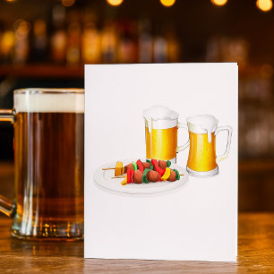 BBQ Skewers and Beer Summer Cookout Invitation