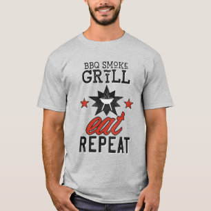BBQ Smoke Repeat EAT REPEAT vintage cooking T-Shirt