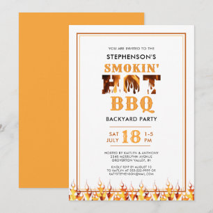 BBQ Smoker Backyard Summer Party Invitation