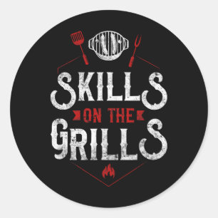 Bbq Smoker Skills On The Grills Classic Round Sticker