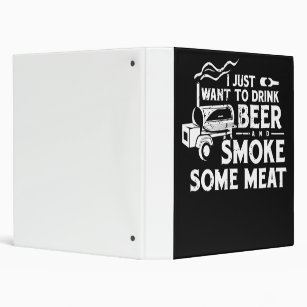 BBQ Smoking Pitmaster Gift Drink Beer Smoke Meat Binder
