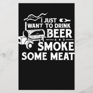 BBQ Smoking Pitmaster Gift Drink Beer Smoke Meat Flyer