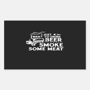 BBQ Smoking Pitmaster Gift Drink Beer Smoke Meat Sticker