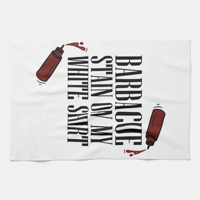 BBQ Stain on my White  Kitchen Towel (Horizontal)