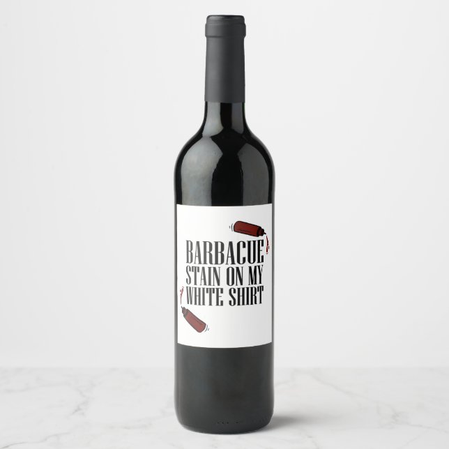 BBQ Stain on my White  Wine Label (Front)