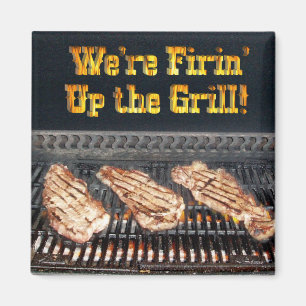 BBQ Steaks on the Grill Magnet