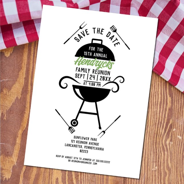 BBQ themed modern family reunion Invitation (Creator Uploaded)
